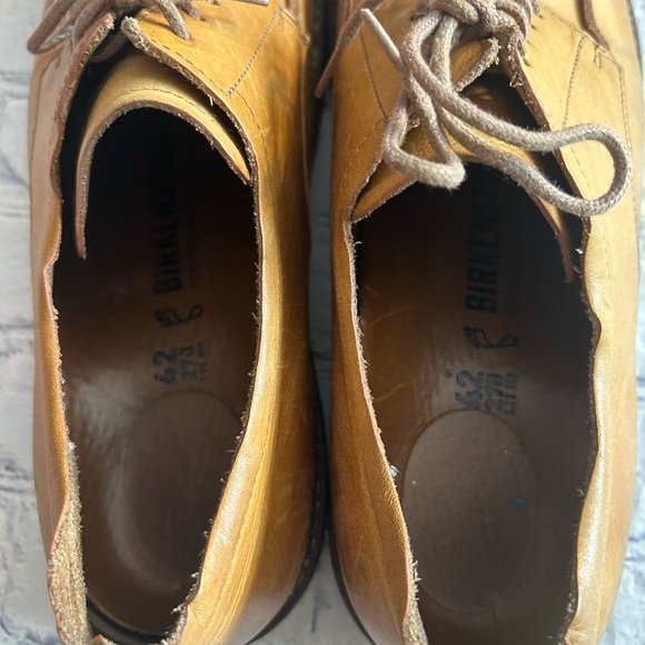 BIRKENSTOCK VTG TIMMINS CAMEL TAN LEATHER OXFORDS SIZE 42 GERMANY FOOTBED - Picture 6 of 12